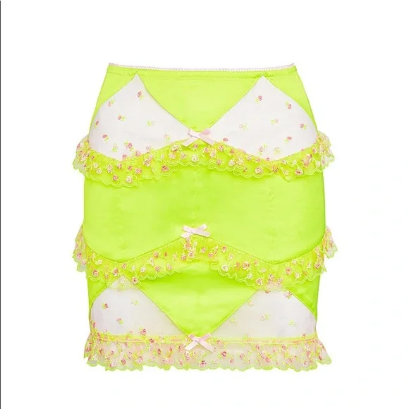 NWT FOR LOVE & LEMONS Wild Rose Bra & Mini Slip Skirt